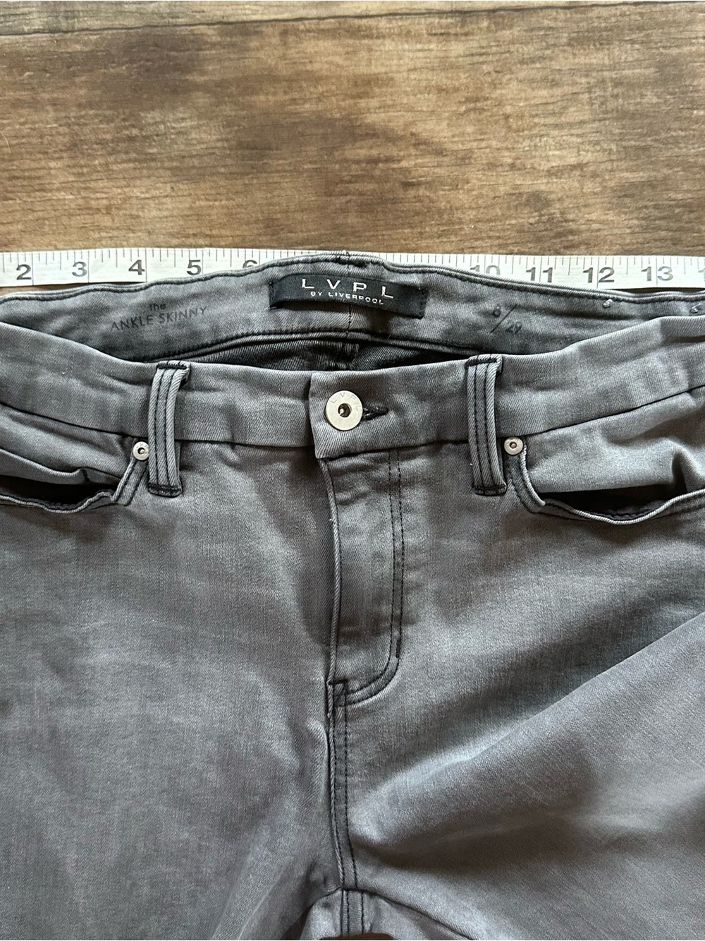 Liverpool LVPL embroidered ankle skinny jeans gray snd blue - Picture 12 of 14